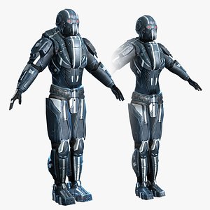 Sci-fi Armor Female 4 3d Model