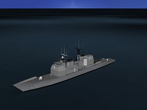 3D ticonderoga cruiser aegis model