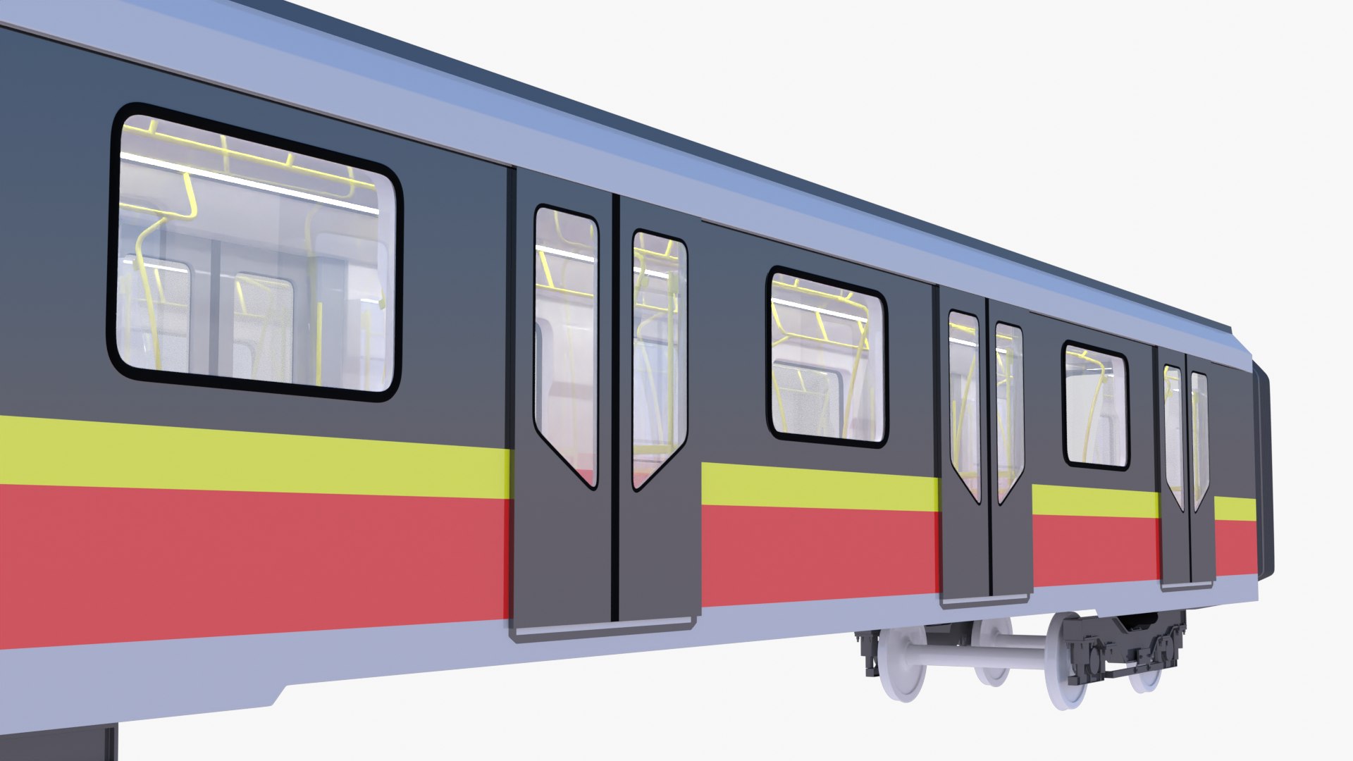 3D Warsaw Metro Middle Coach - TurboSquid 2145408