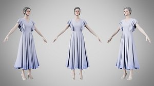 Dress 45 Periwinkle 3D
