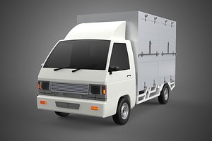 3D model COMPACT WHITE BOX CARGO DELIVERY TRUCK URBAN REGIONAL DELIVERIES