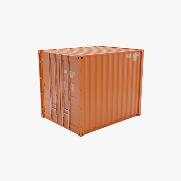 3D model 10Ft Cargo Container - Orange - Clean
