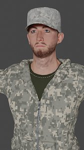 Soldier 03 Man Low-poly Ready for games