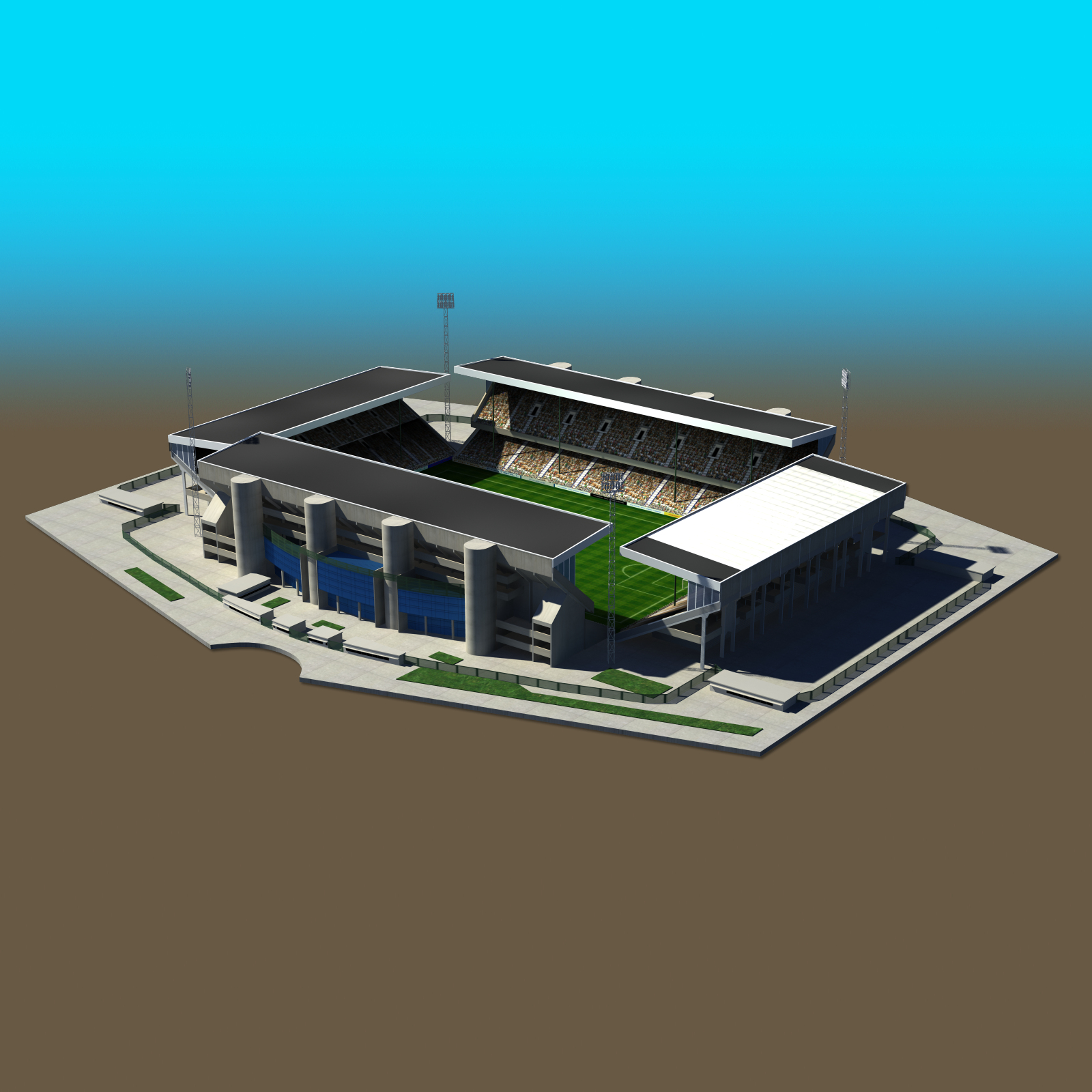 3d model football stadium st