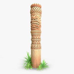 Stylized Wood Totem 11 3D model