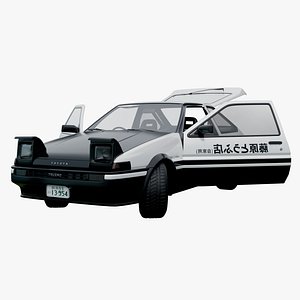 Rigged Toyota AE86 Trueno 3D model