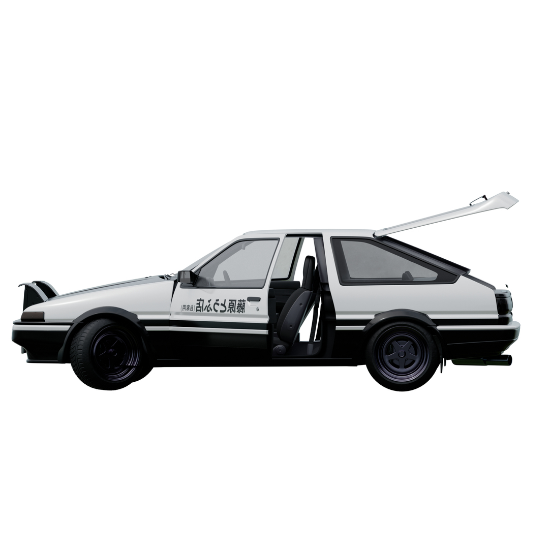 Rigged Toyota AE86 Trueno 3D model https://p.turbosquid.com/ts-thumb/Nj/axoCd7/qn/360openall/png/1766685814/1920x1080/turn_fit_q99/801cb6518e91481751a0407258387aac878191b3/360openall-1.jpg