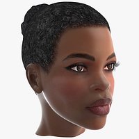 Afro American Woman Head Dark Skin