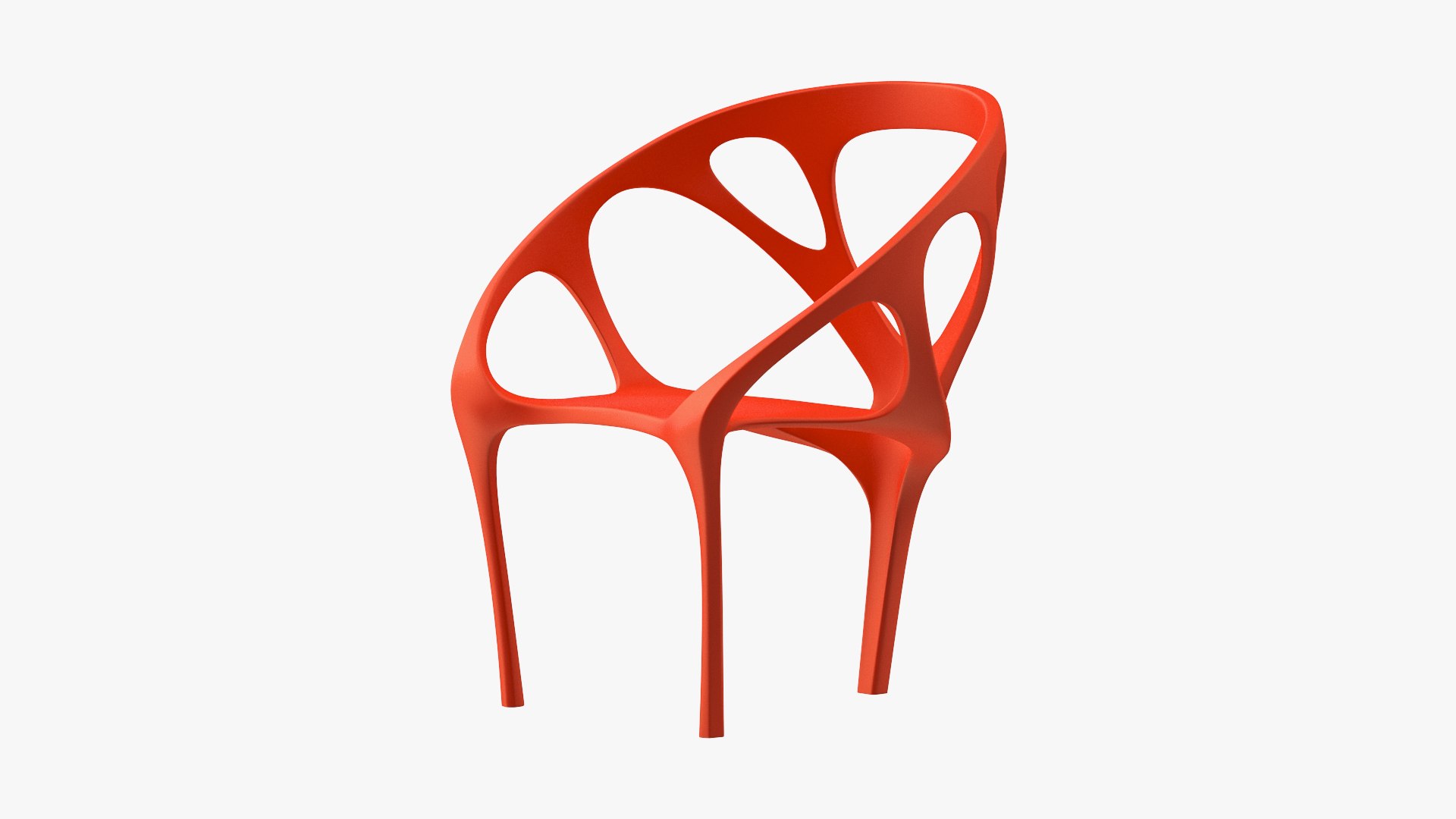 Modern Red Chair 3D model preview