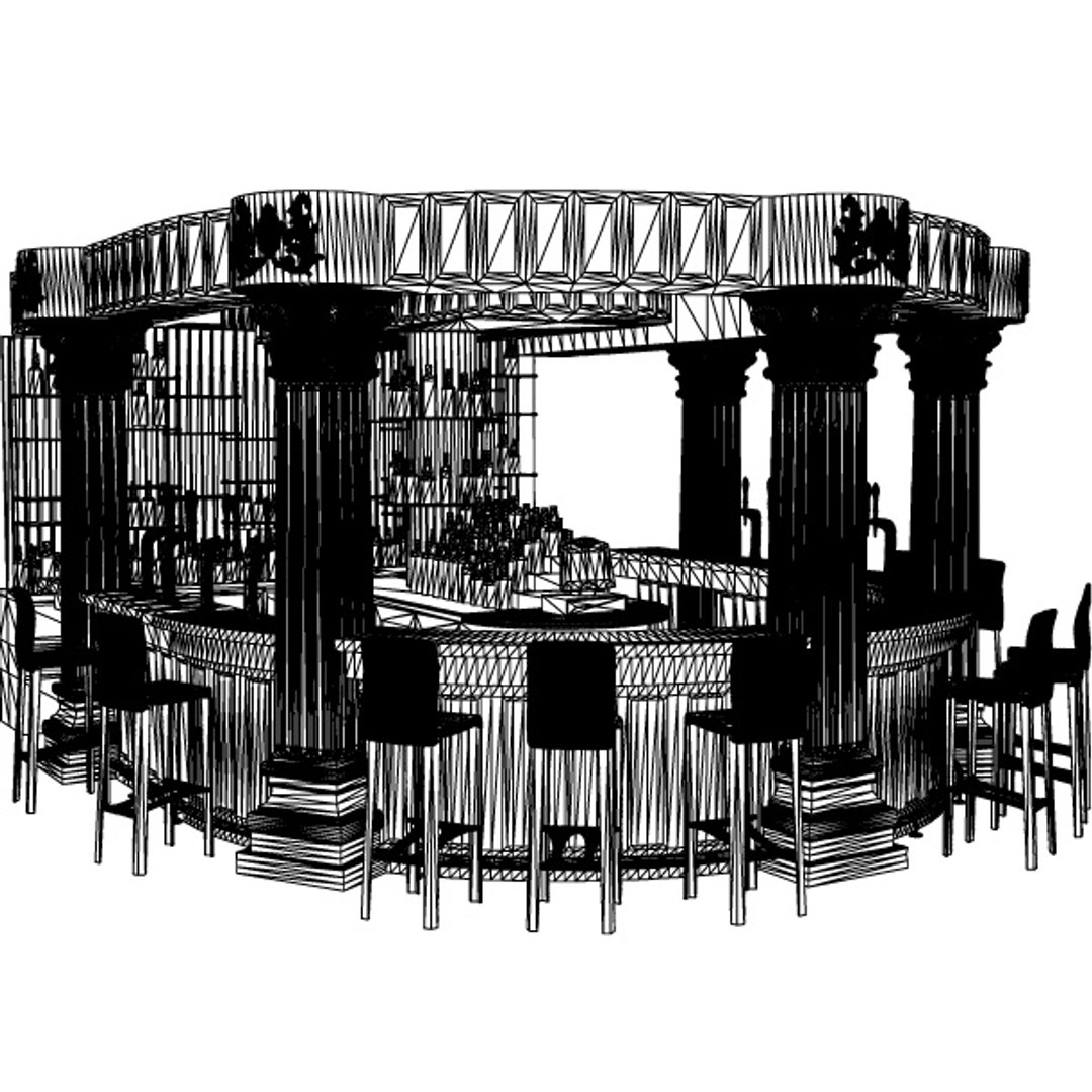 3d Model Traditional Bar