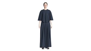 Girls Cope Dress 3D model