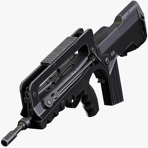 Famas F1 Assault Rifle - Mobile Ready Low Poly