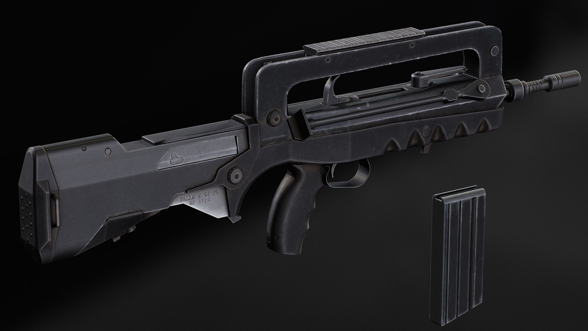 3D Famas F1 Assault Rifle - Mobile Ready Low Poly - TurboSquid 2283758