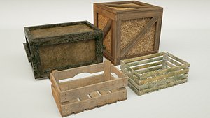 wooden crate wood 3D model