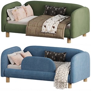 Childrens bed Debbie 1 80 Velvet Blue 3D