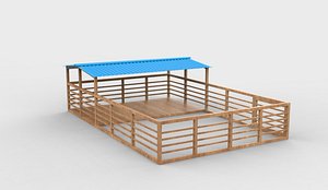 Cattle Shed 01 Low-poly 3D model 3D