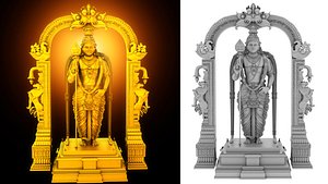 3D lord malaysia murugan statue