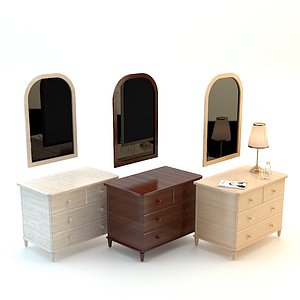 3d model wood bedside ikea set
