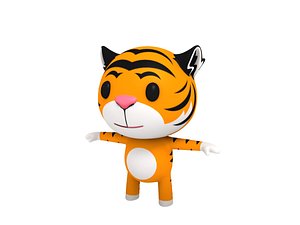 3D cartoon tiger model
