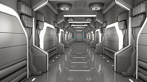3D Sci Fi Corridor laboratory model