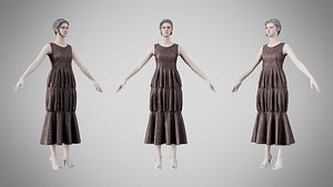 Dress 24 Grey Velvet With Design