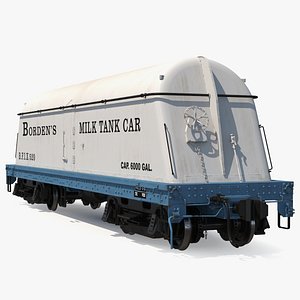 Milk Tank Car Bordens 3D model