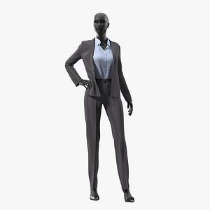 realistic woman suit mannequin 3D model