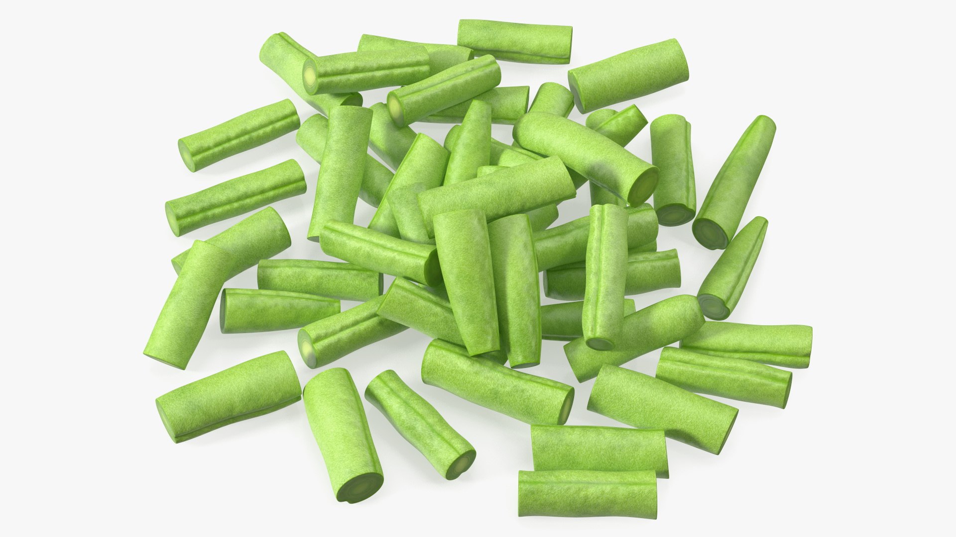 Heap of Cut French Beans 3D model preview