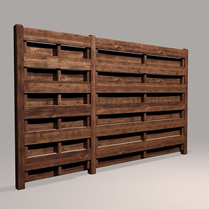 wood fence 06 3D