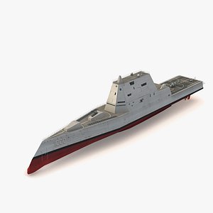 Destroyer USS Zumwalt DDG-1000 with SH60 and MQ8B