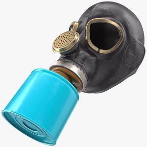 3D single filter gas mask model