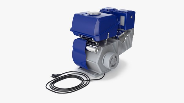 modelo 3d Motor Gasolina Arranque Eléctrico Horizontal Azul ...