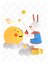 Lapin lunaire mignon 3D Milieu