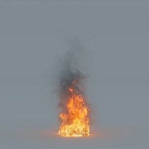 Low Rez 3D Fire with Medium Flames Perfectly Loopable in 120 frames - VDB Model