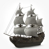 Sailboat Galleon  - Game Ready