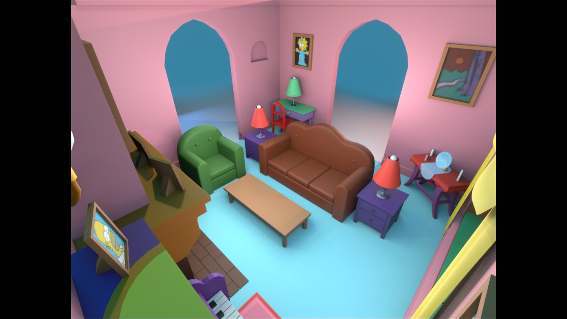 3D The Simpsons House Living Room 3D Low-poly 3D Model - TurboSquid 1744471