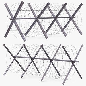 3D Razor Wire Coil Block model