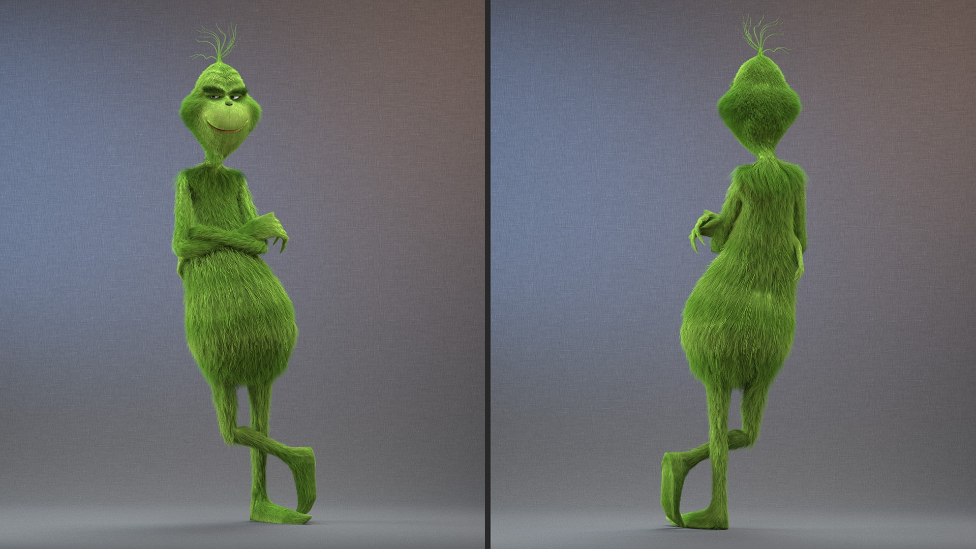 3D Cartoon Grinch Stole Christmas With Fur Model - TurboSquid 2116289