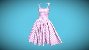 3D Barbie Dress In Low Poly model