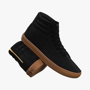 Vans Sk8-Hi Reissue Zip Black Leather Gumsole model