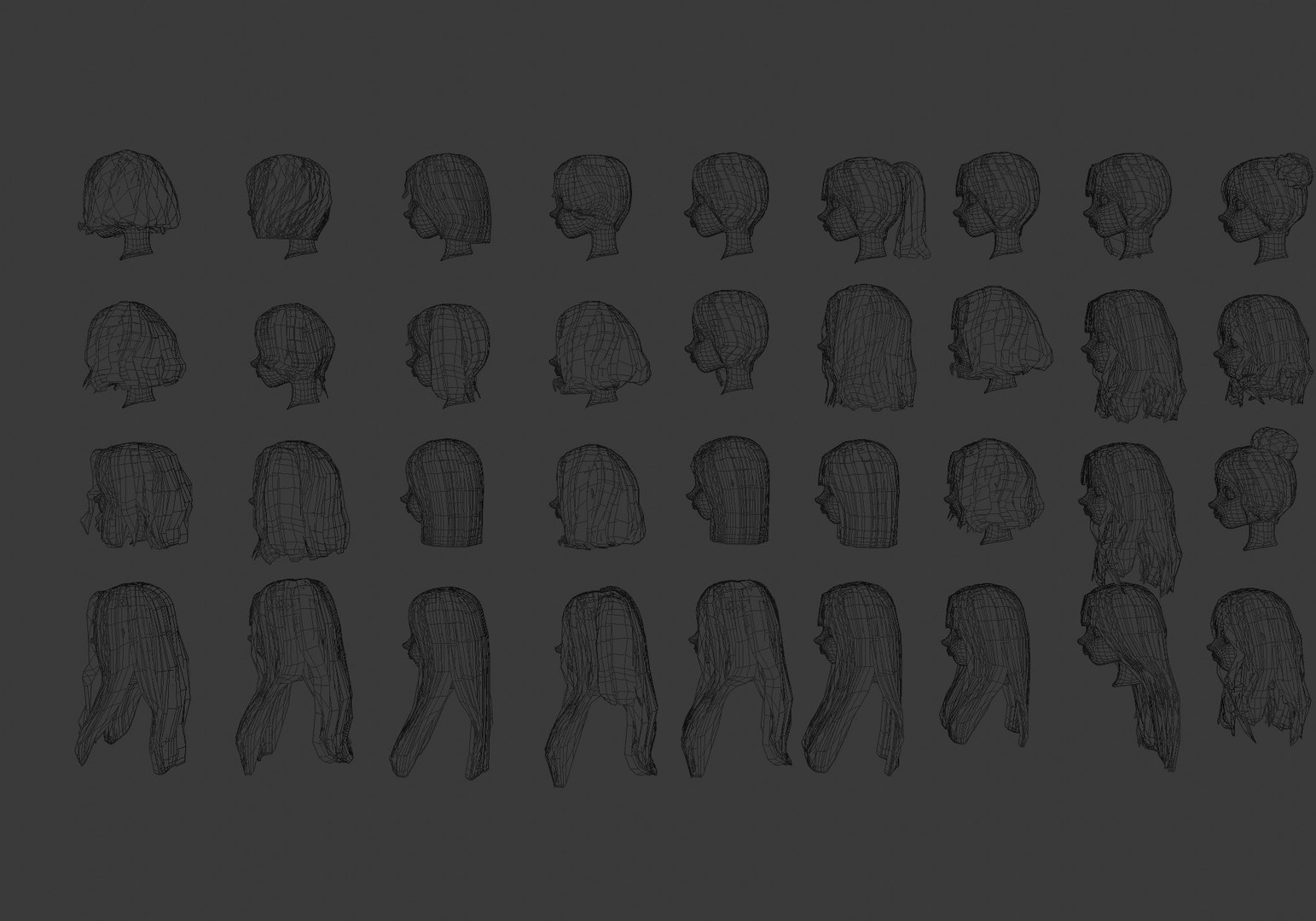low poly hairstyles collection model https://p.turbosquid.com/ts-thumb/Nl/VLKQag/HH/20007/jpg/1652906703/1920x1080/fit_q87/dcb8765903eae0a0d4ca6fddf18ffa1706410d37/20007.jpg