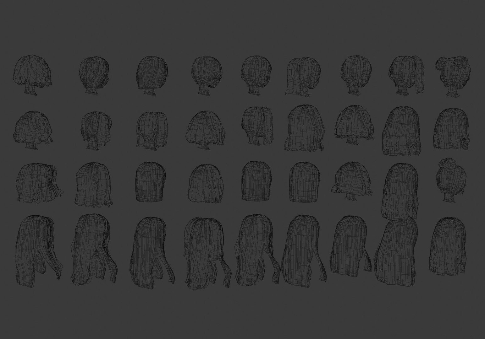 low poly hairstyles collection model https://p.turbosquid.com/ts-thumb/Nl/VLKQag/PC/20004/jpg/1652906684/1920x1080/fit_q87/f7a40db6d3358625eff57f8ba76c768d9aa1e049/20004.jpg