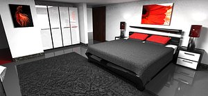 bed room modern 3d obj