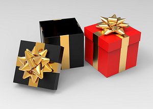 3D gift boxes 2 color