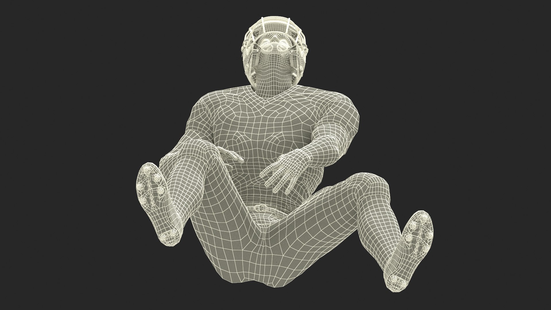 3D Crouching American Football Player Red Uniform - TurboSquid 2091895