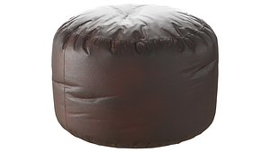 Round brown pouf