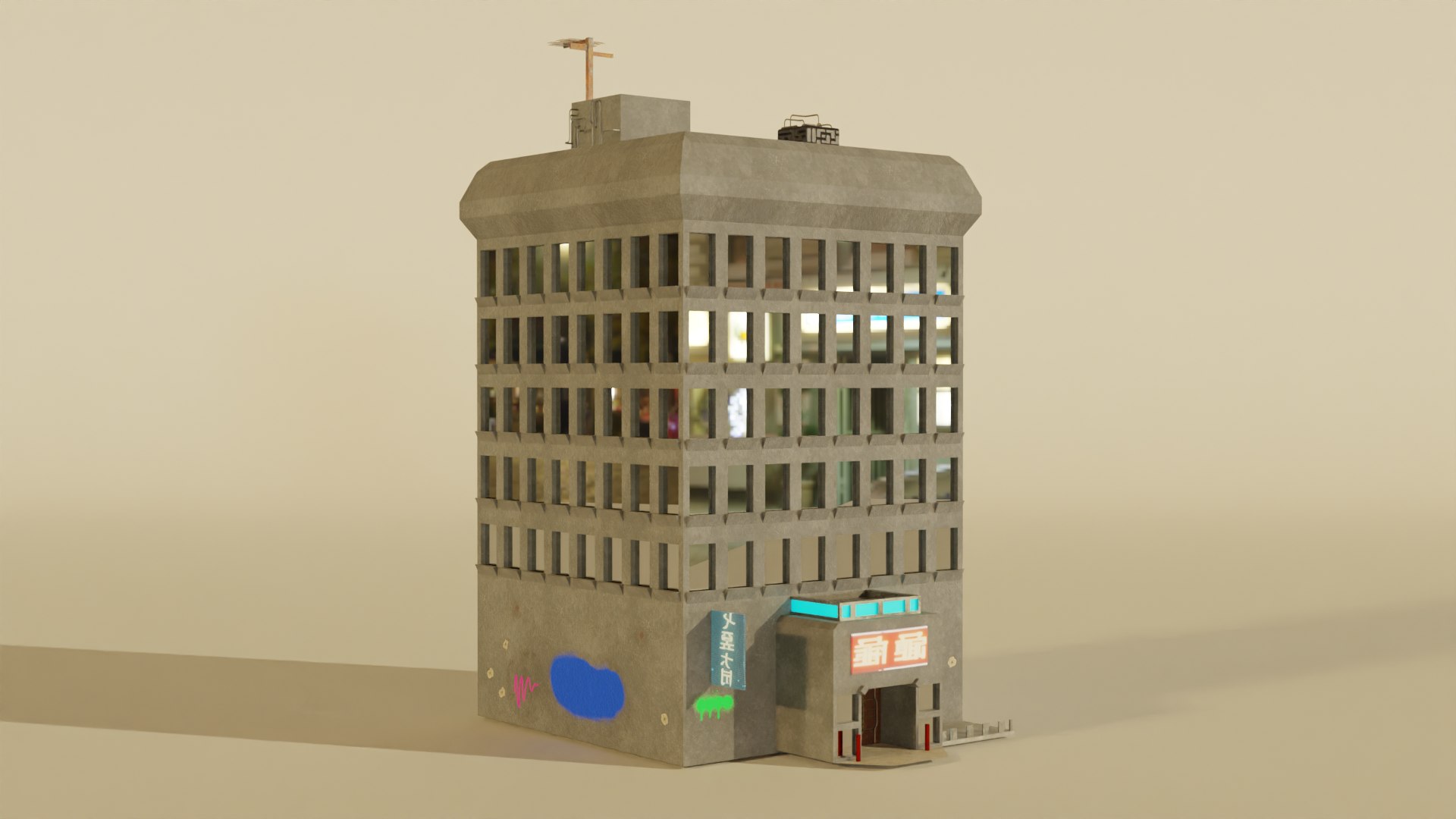 Cyberpunk Hotel 3D Model - TurboSquid 2104600