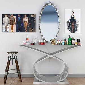 chair furniture mirror 3D model