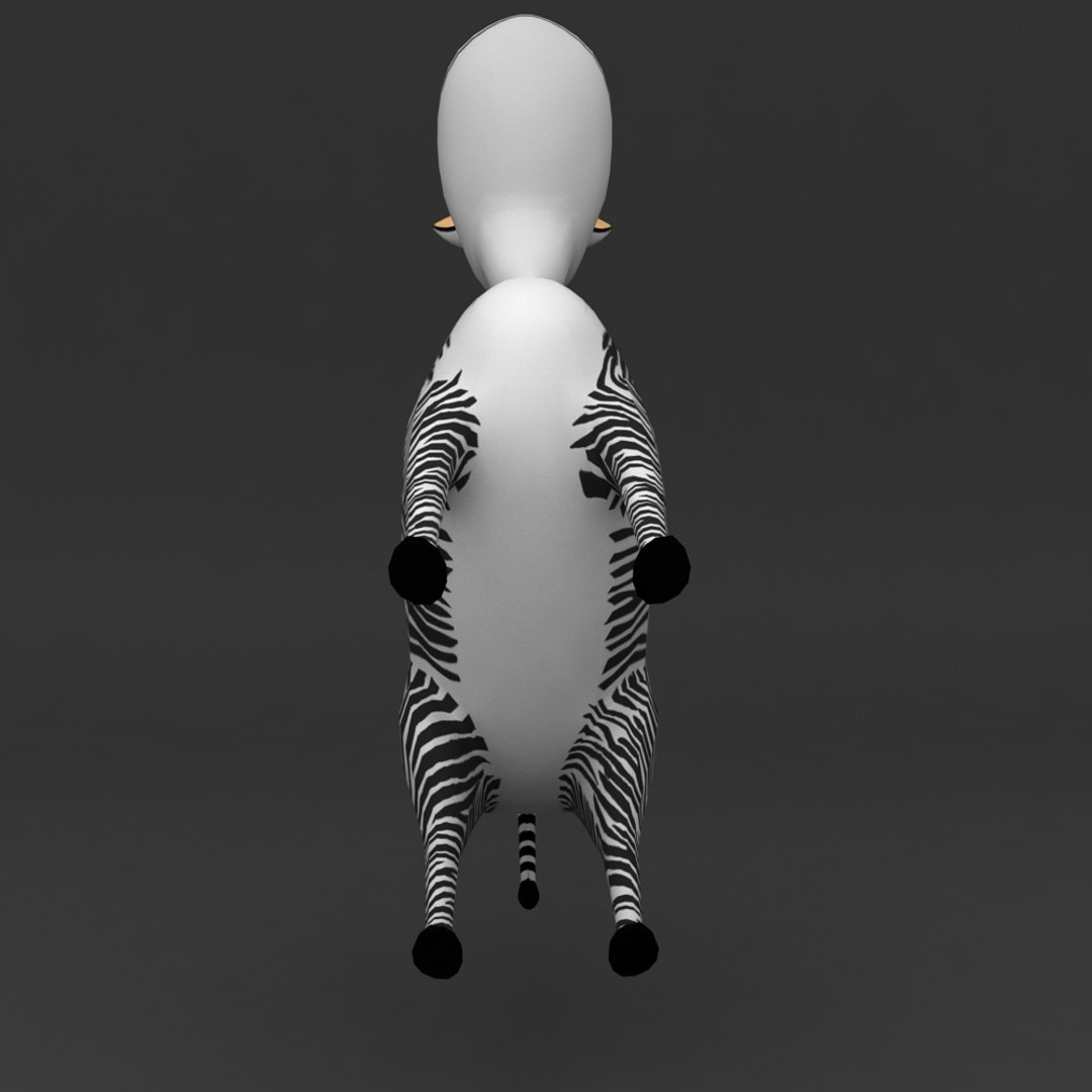 3d Zebra Rigged Model