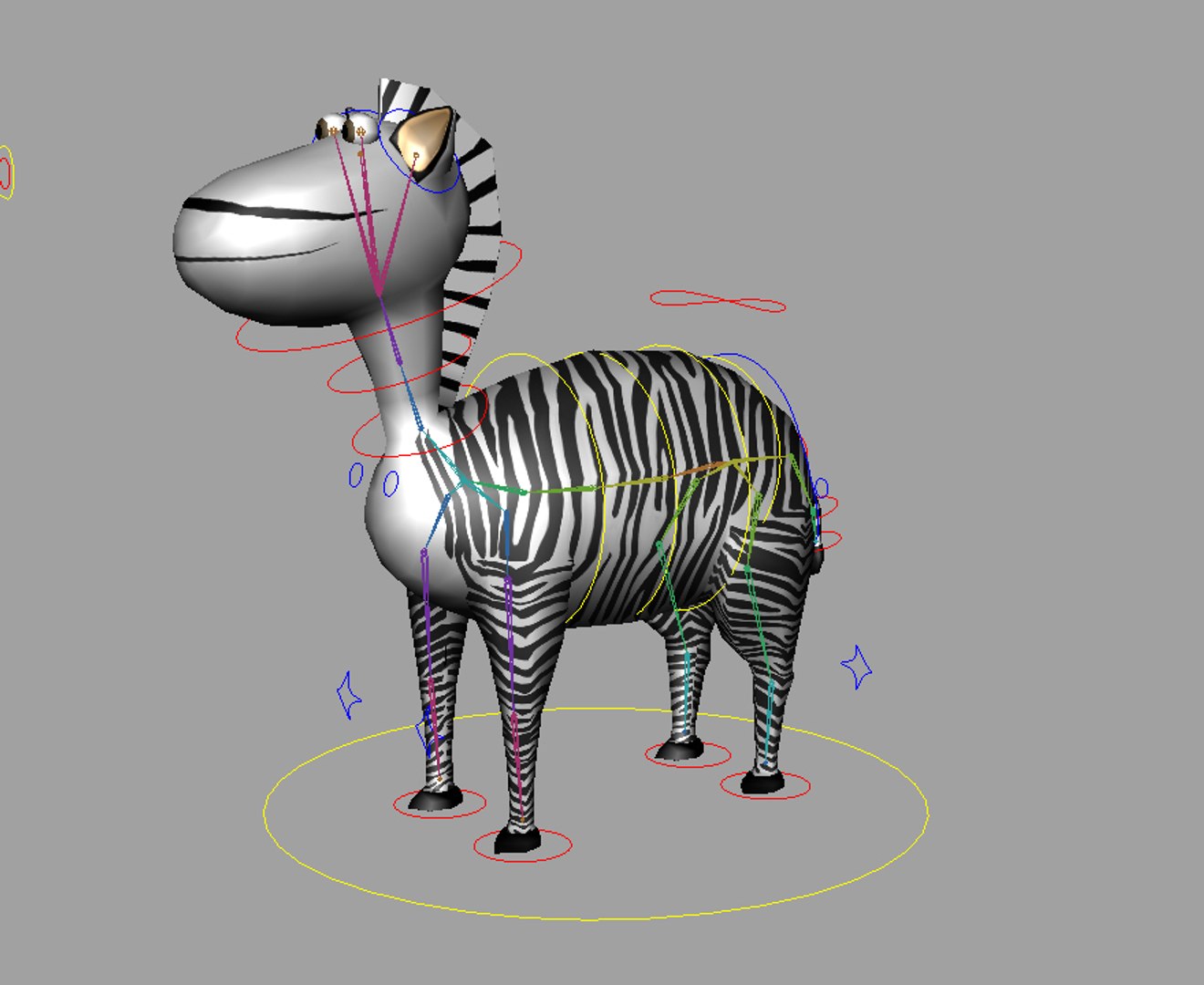 3d Zebra Rigged Model